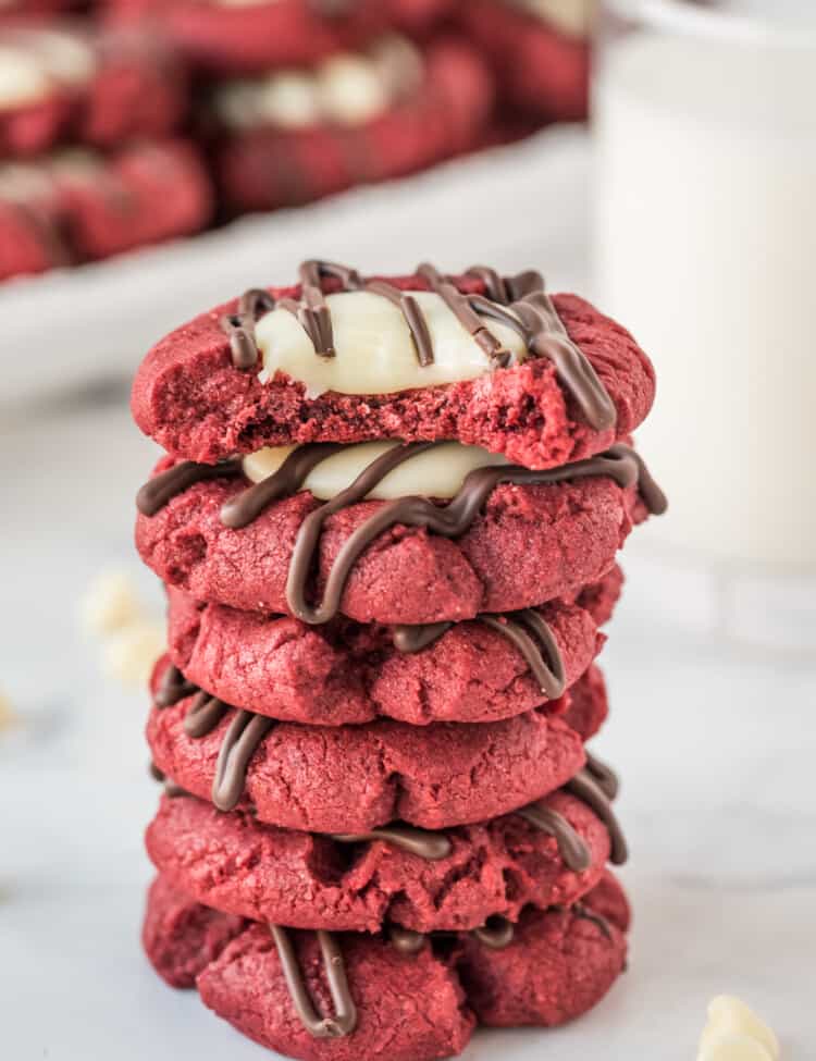 Red Velvet Thumbprint Cookies