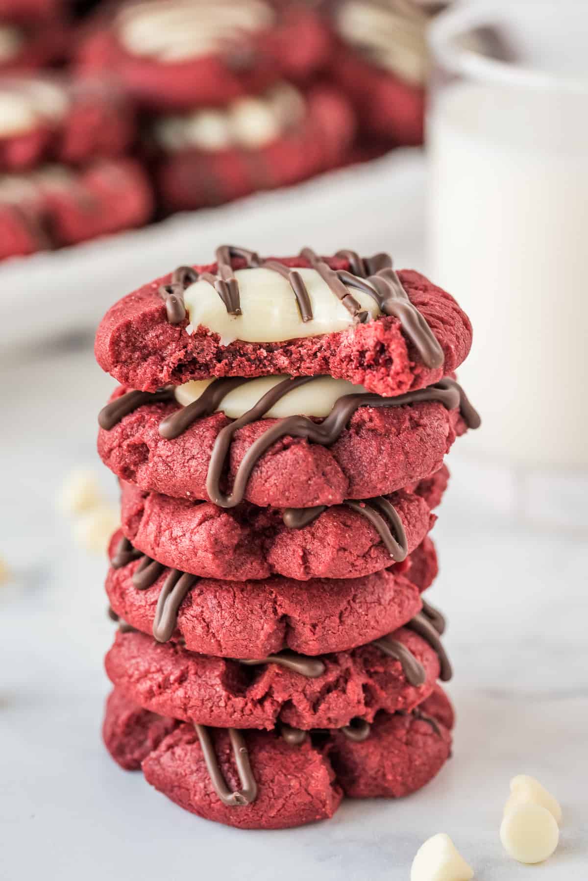 Red Velvet Thumbprint Cookies