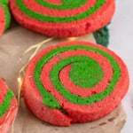 Red and Green Pinwheel Cookies square cropped image