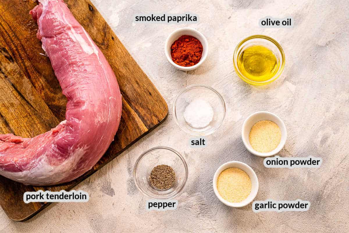 Overhead image of Air Fryer Pork Tenderloin Ingredients