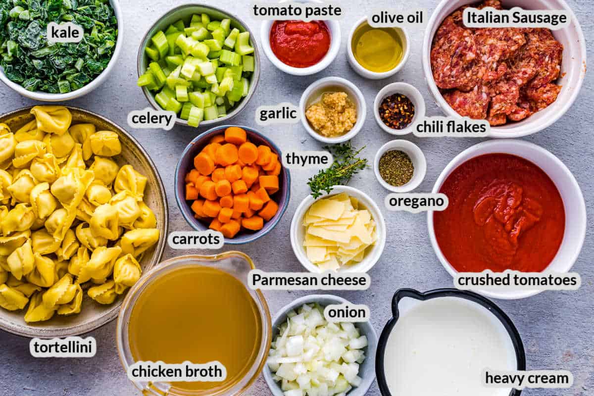 Crock Pot Creamy Tortellini Soup Ingredients