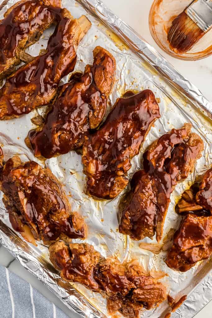 BBQ Country style ribs on sheet pan