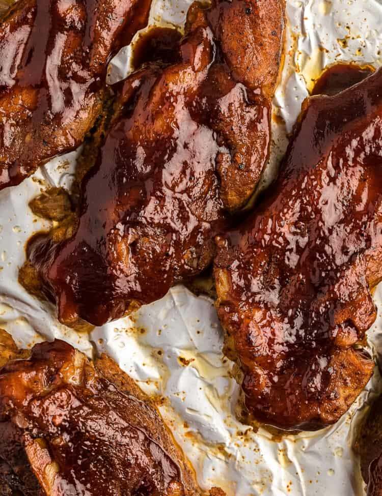 Broiled Country Style Ribs with BBQ Sauce