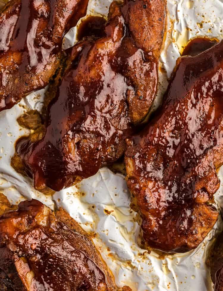 Broiled Country Style Ribs with BBQ Sauce