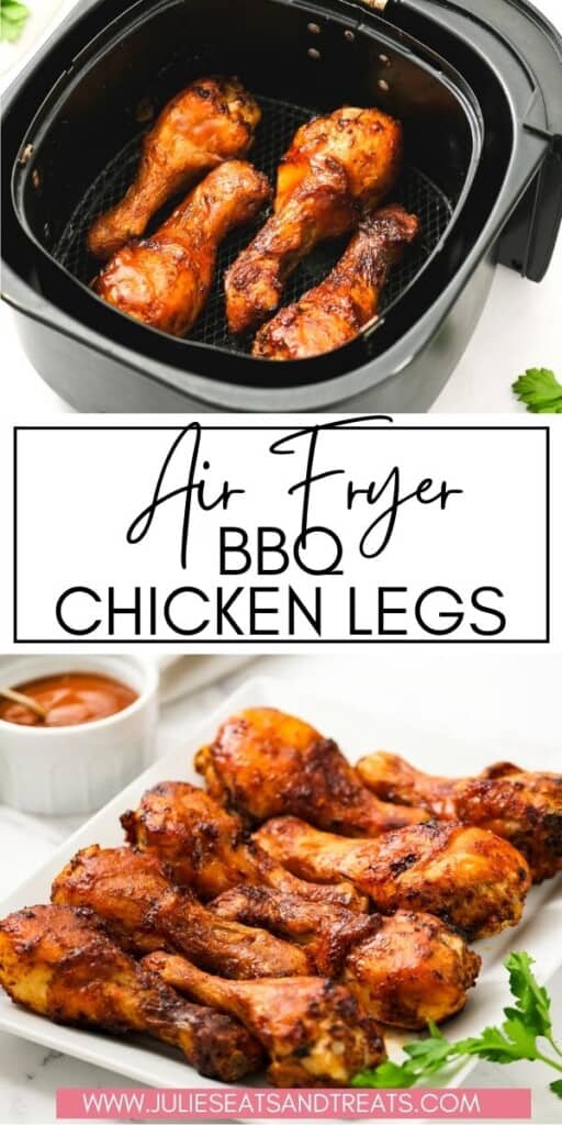 Air Fryer BBQ Chicken Legs JET Pinterest Image