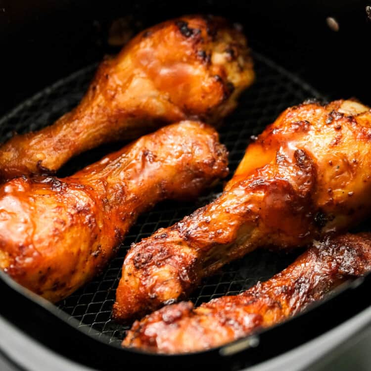 Air Fryer BBQ Chicken Legs Square cropped image