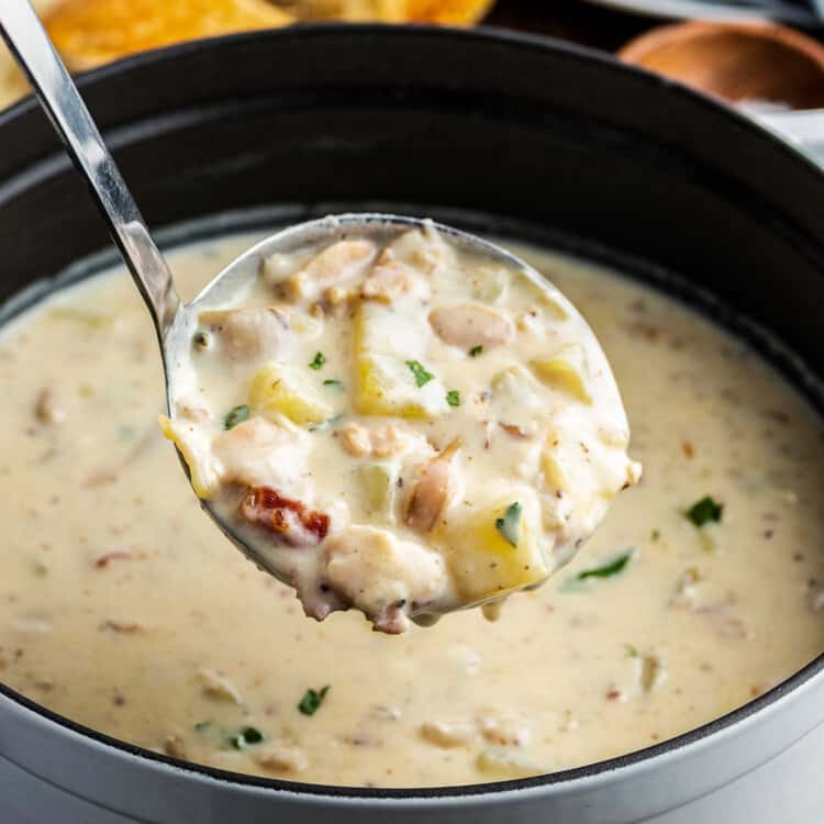 New England Clam Chowder Square cropped image