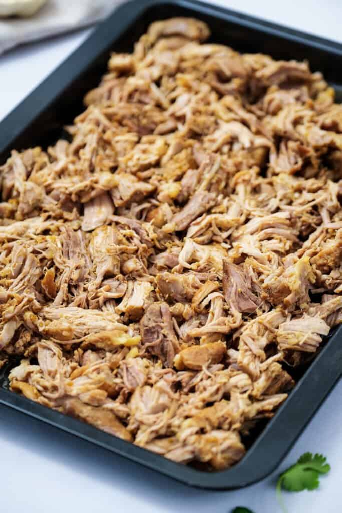 Pork Carnitas on baking sheet