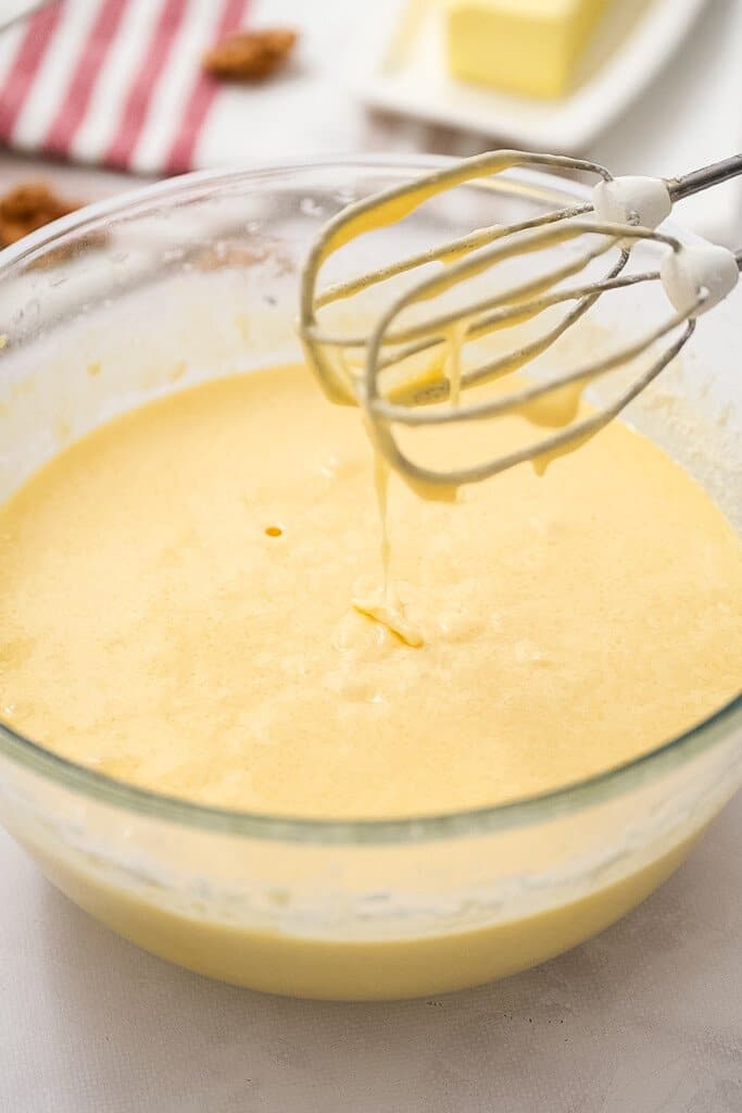 Creaming together batter with hand mixer