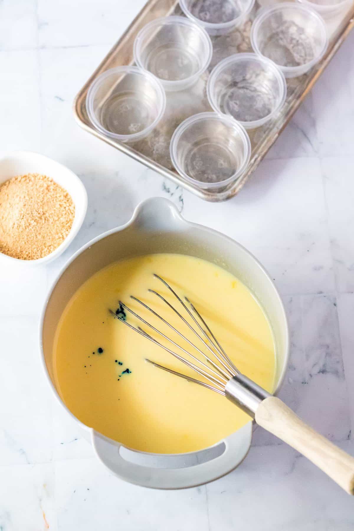 Mixing bowl with vanilla instant pudding