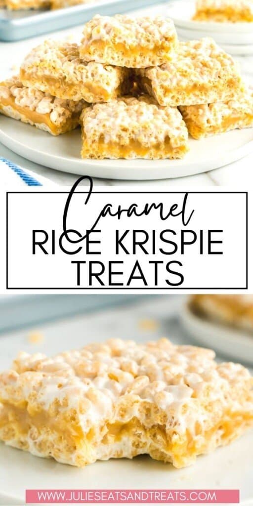 Caramel Rice Krispie Treats JET Pinterest Image