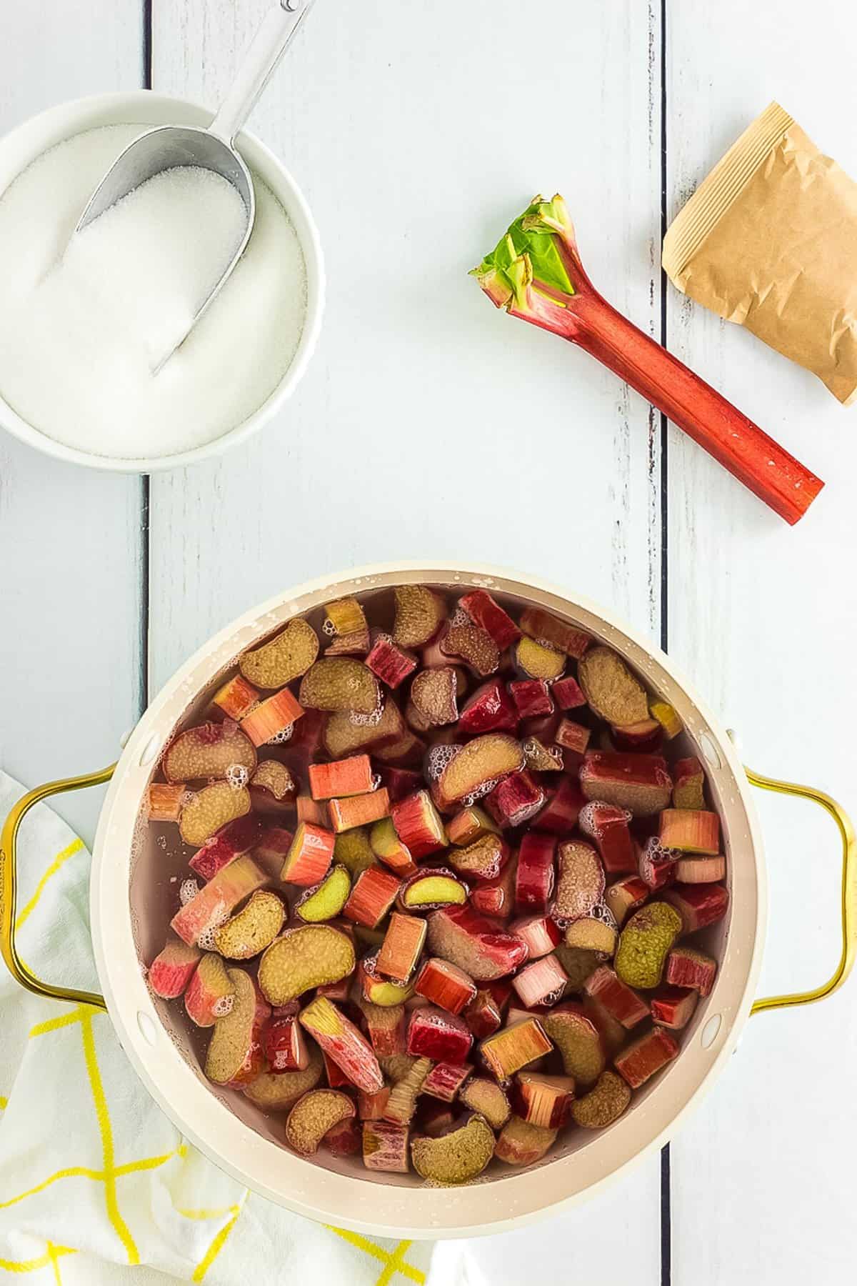 Bowl of rhubarb