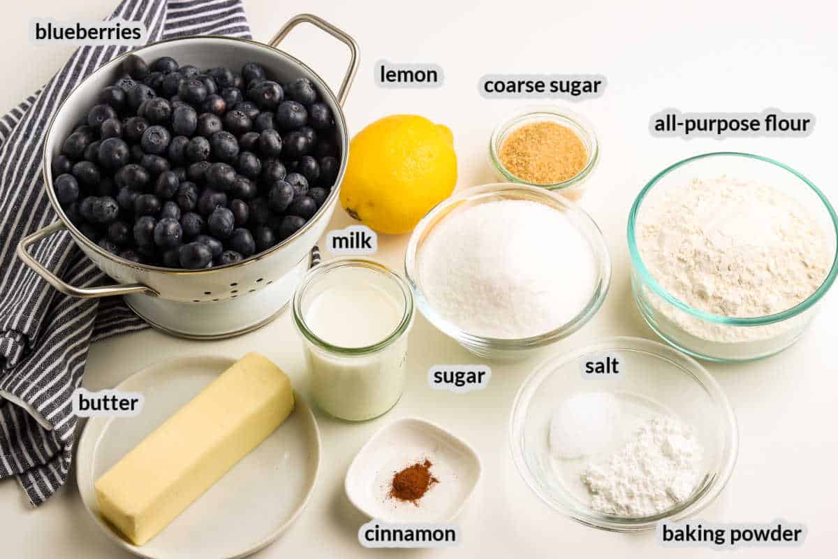 Blueberry Cobbler Ingredients.