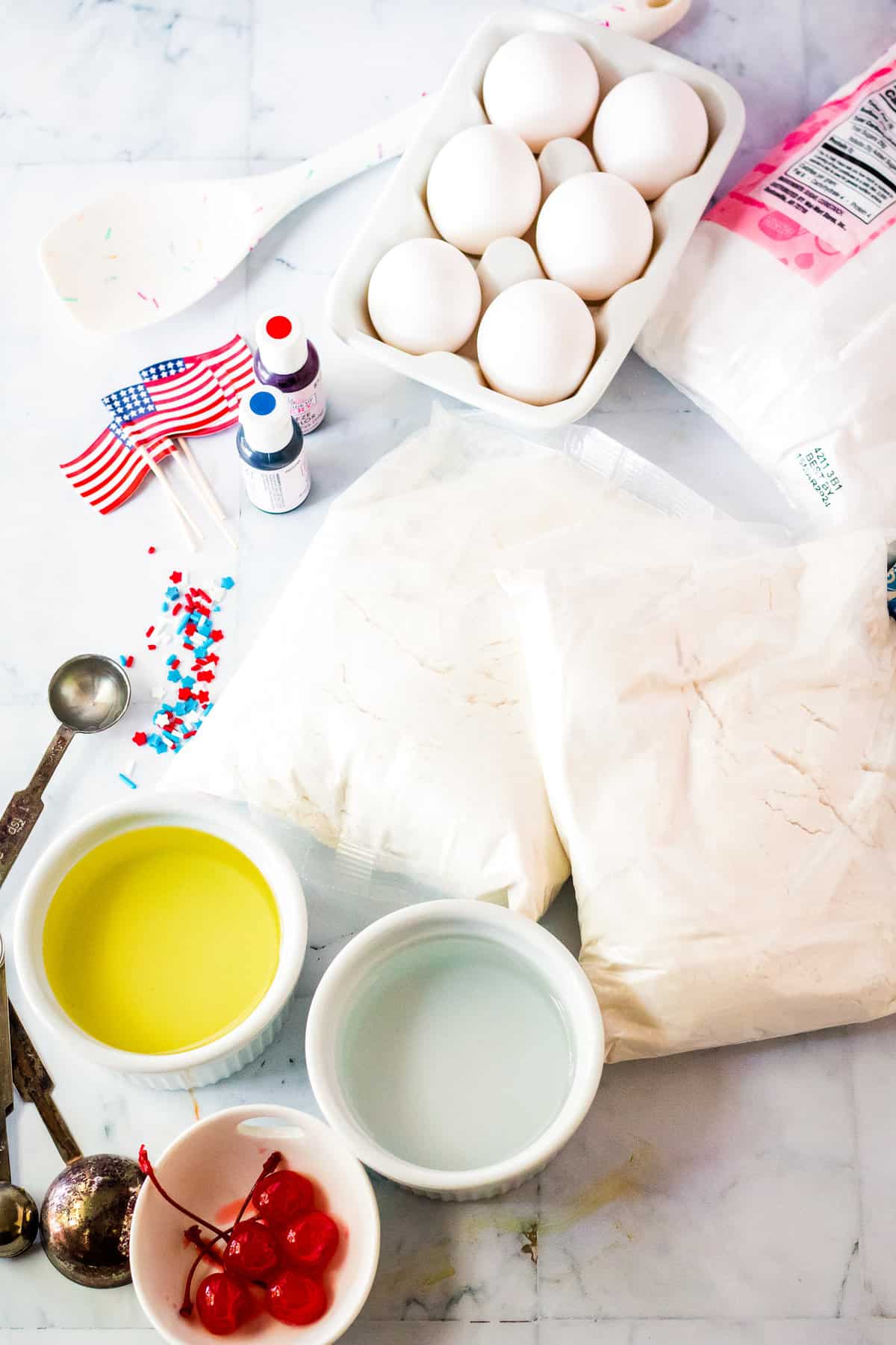 4th of July Cake ingredients