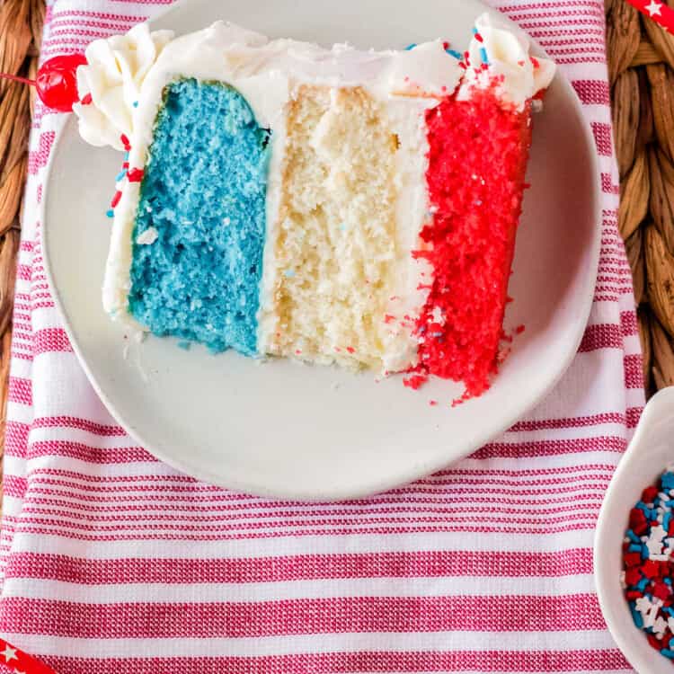 Red White and Blue Cake Square