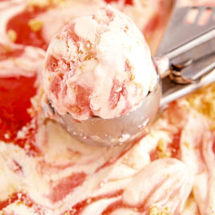 Strawberry Cheesecake Ice Cream Square cropped image.