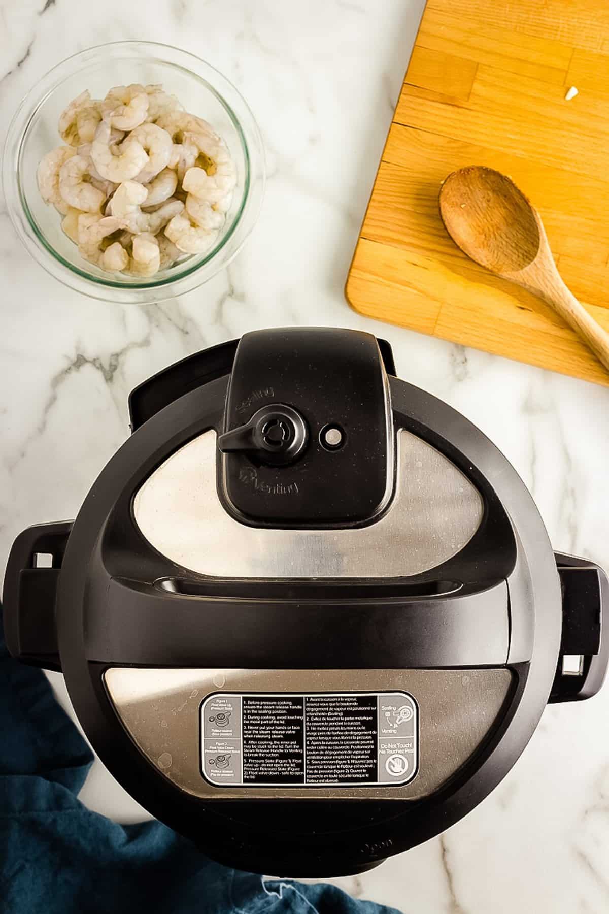 Covered Instant Pot Pressure Cooker