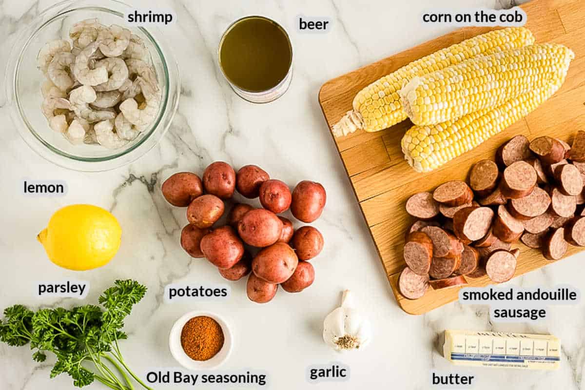 Instant Pot Shrimp Boil Ingredients