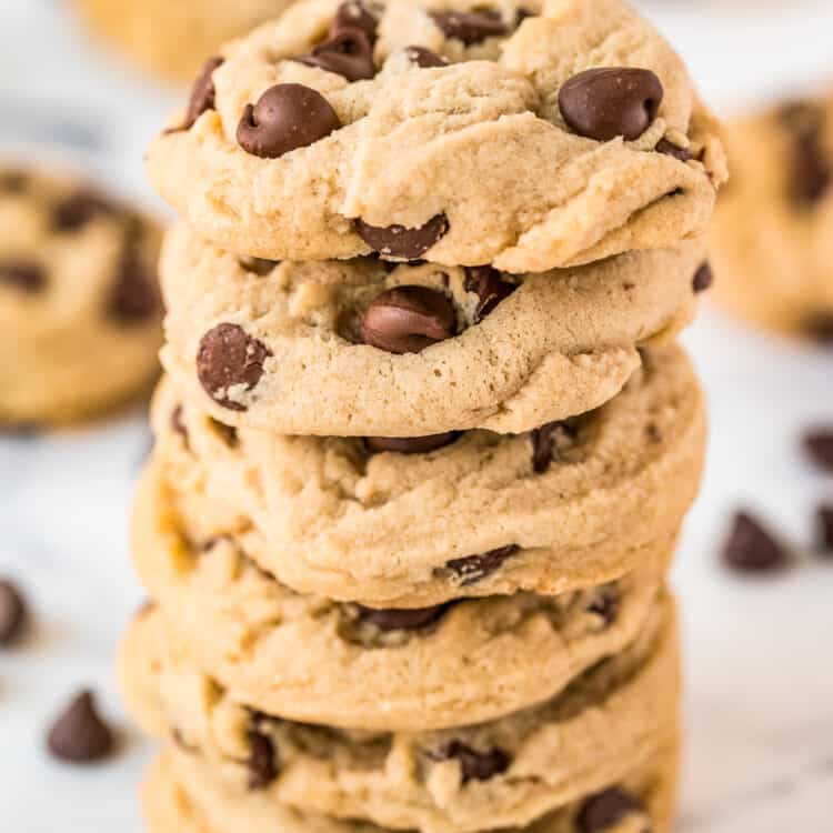 Stack of No Chill Chocolate Chip Cookies