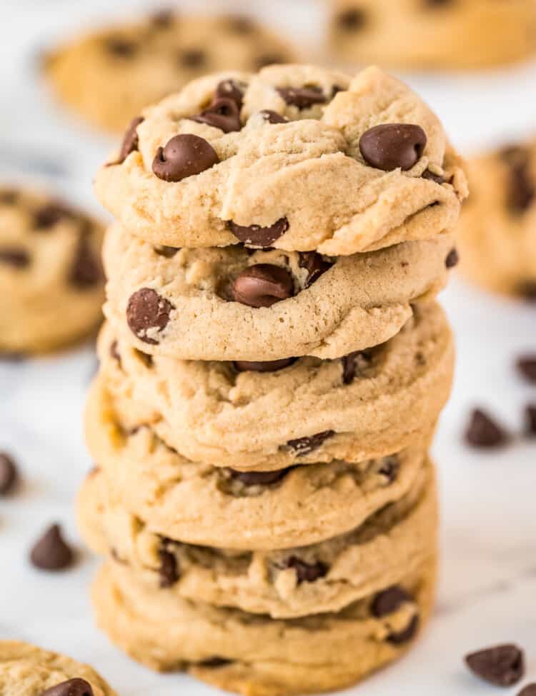Stack of No Chill Chocolate Chip Cookies