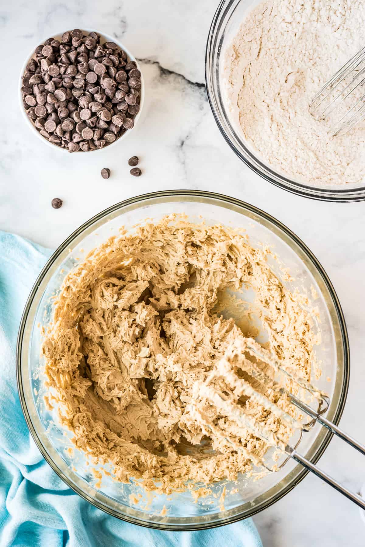 Batter for cookies in bowl