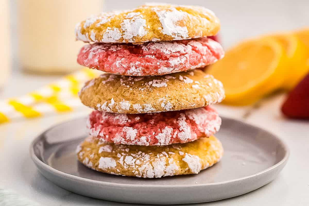 Stack of Cool Whip Cookies on plate