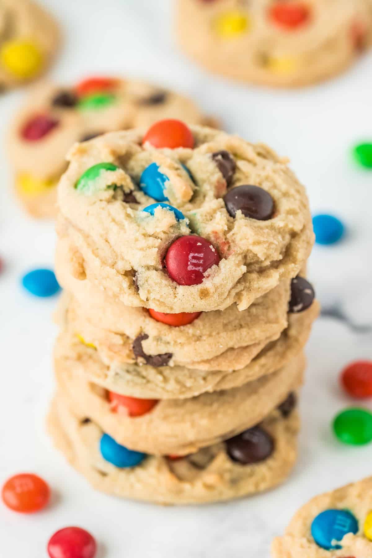 Stack of M&M Cookies