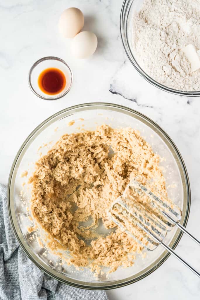 Mixing bowl with wet ingredients