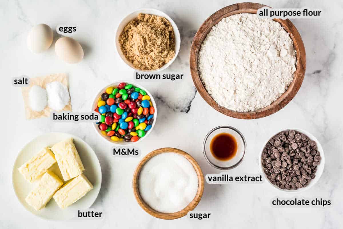 M&M Cookies Ingredients