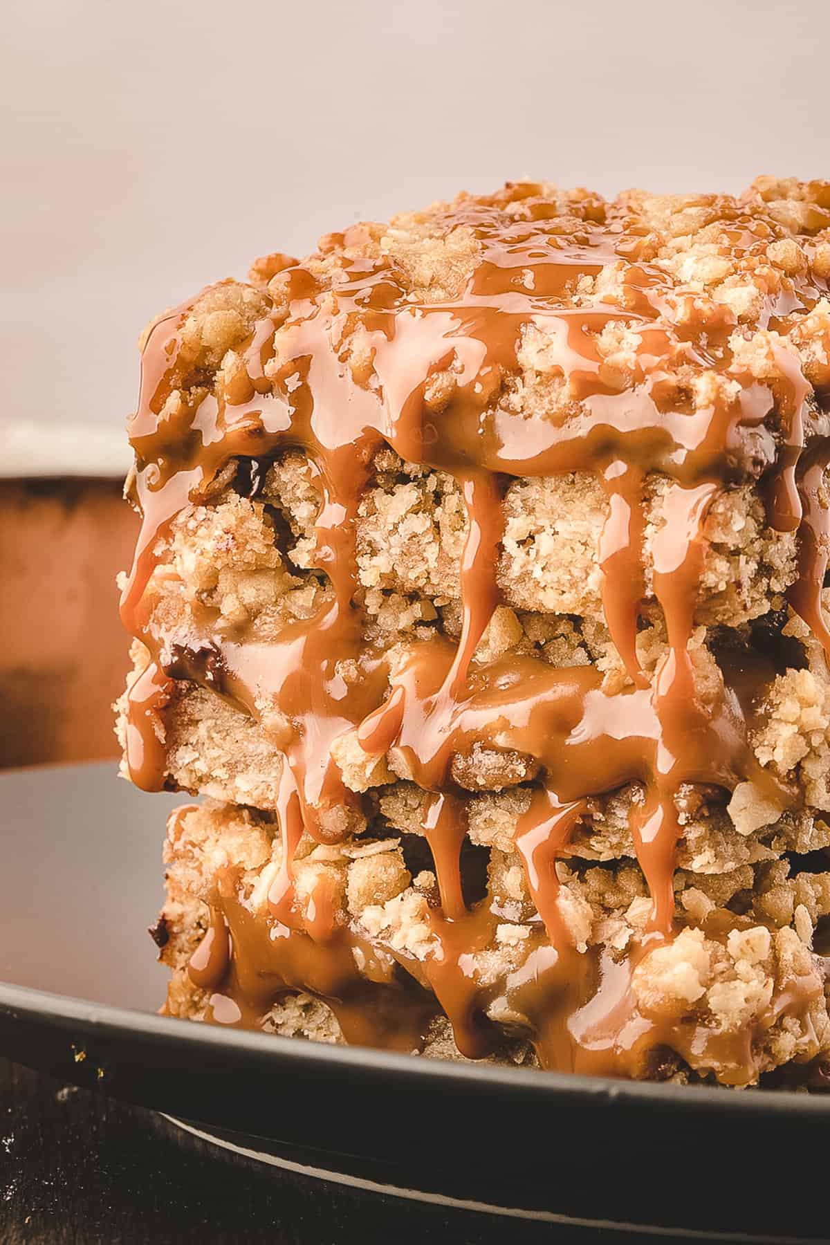 Stack of Carmelitas with caramel oozing out