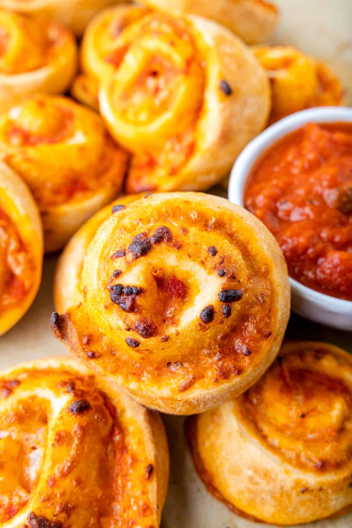 Pizza Pinwheels stacked together