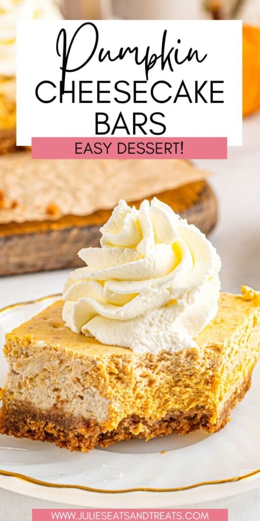 Pumpkin Cheesecake Bars JET Pin Image