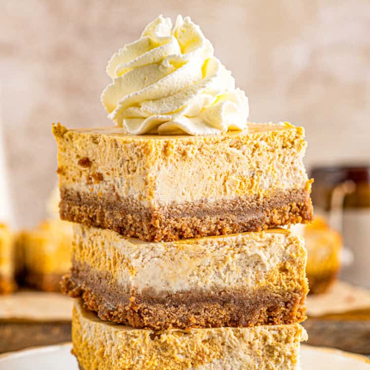 Pumpkin Cheesecake Bars Square cropped image