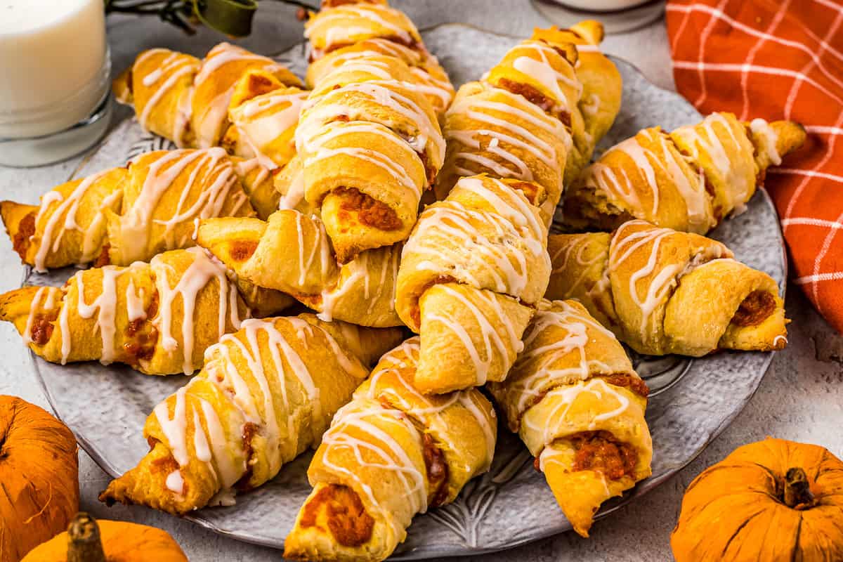 Pumpkin Pie Crescent Rolls on plate