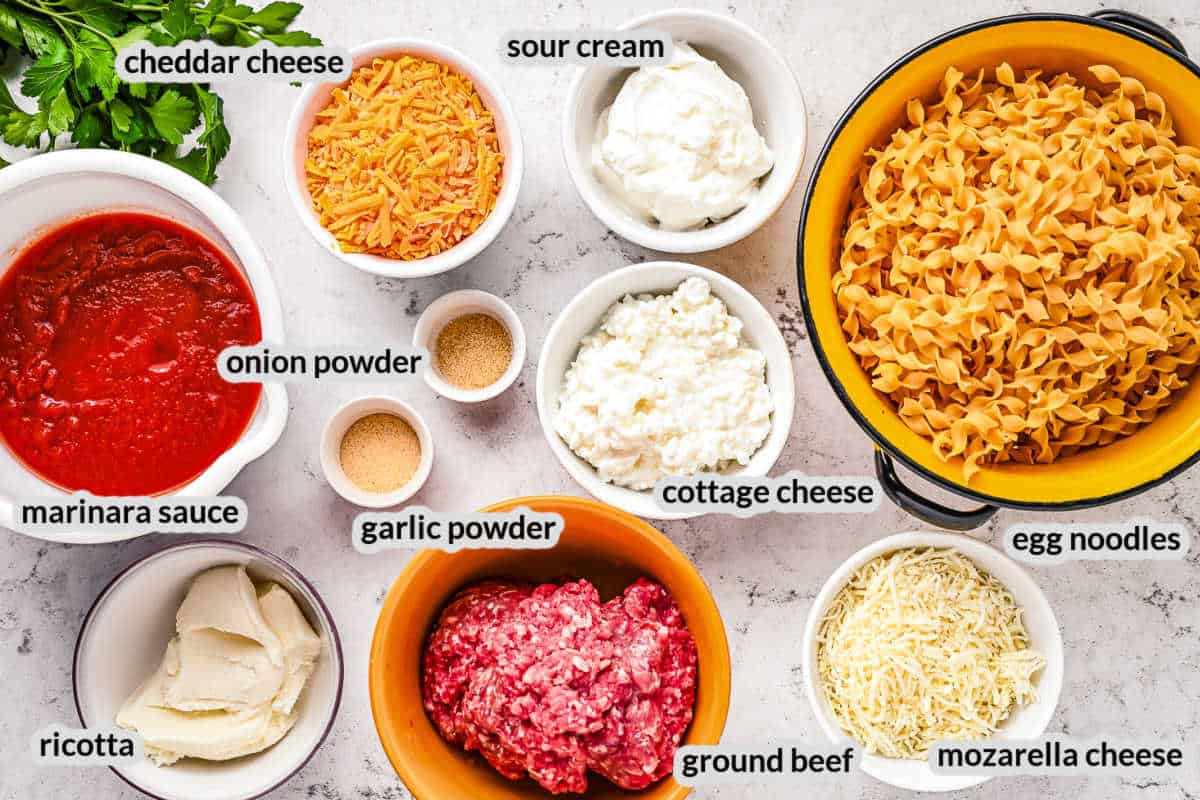 Sour Cream Noodle Bake Ingredients