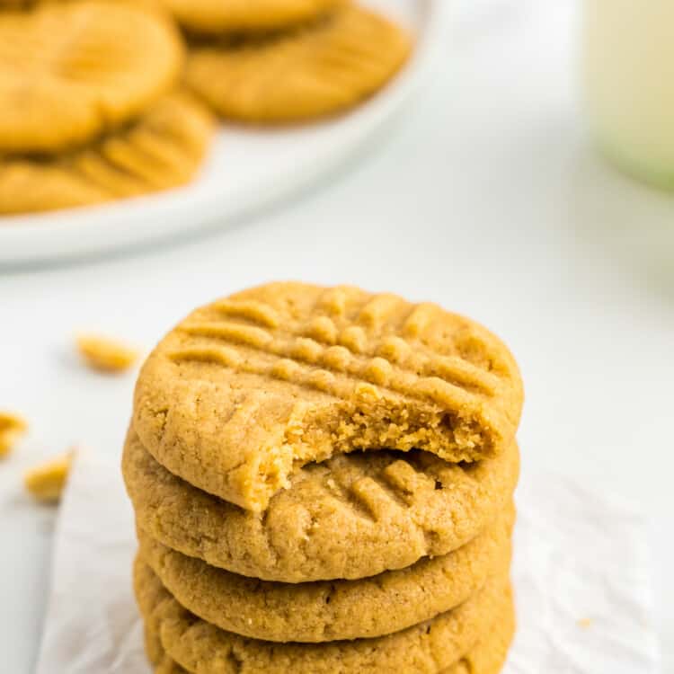 3 Ingredient Peanut Butter Cookies Stack