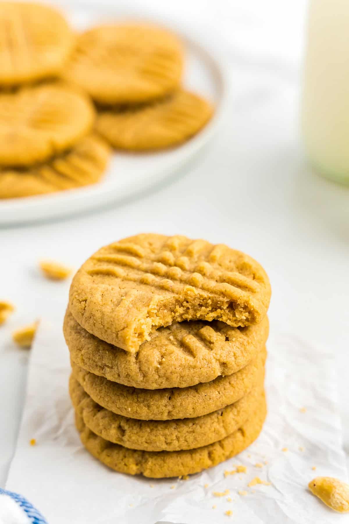 3 Ingredient Peanut Butter Cookies Stack