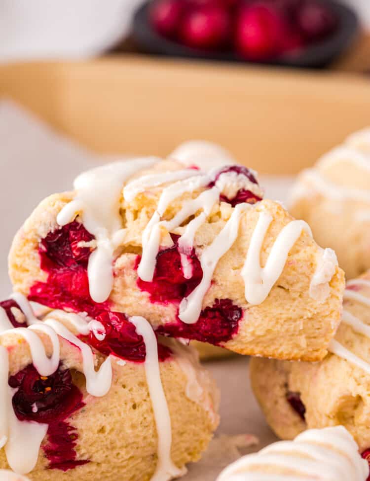 Cranberry Scones stacked together