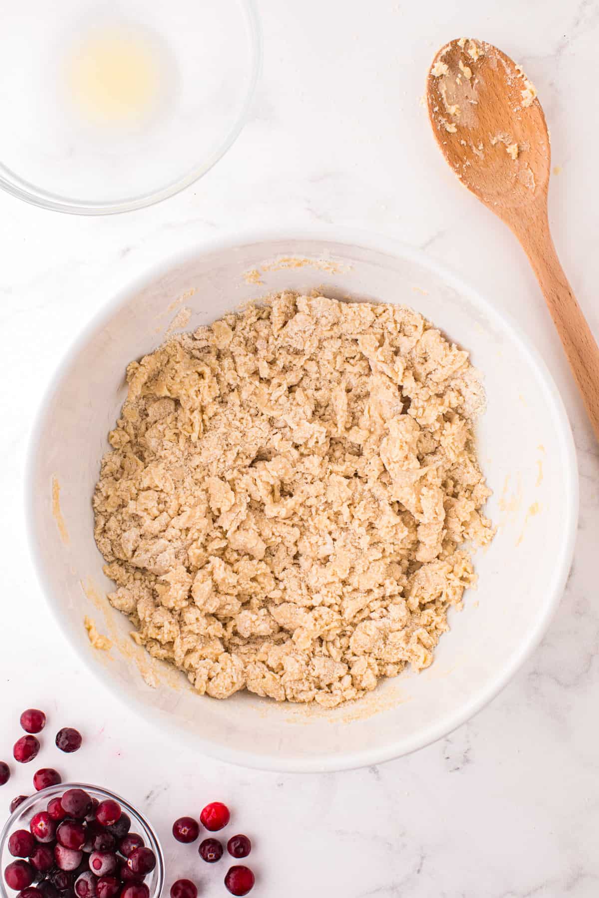 Scone dough in mixing bowl