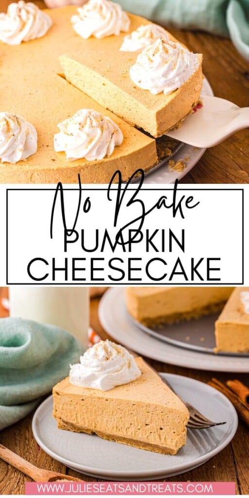 No Bake Pumpkin Cheesecake JET Pin Image