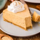 No Bake Pumpkin Cheesecake Square cropped image