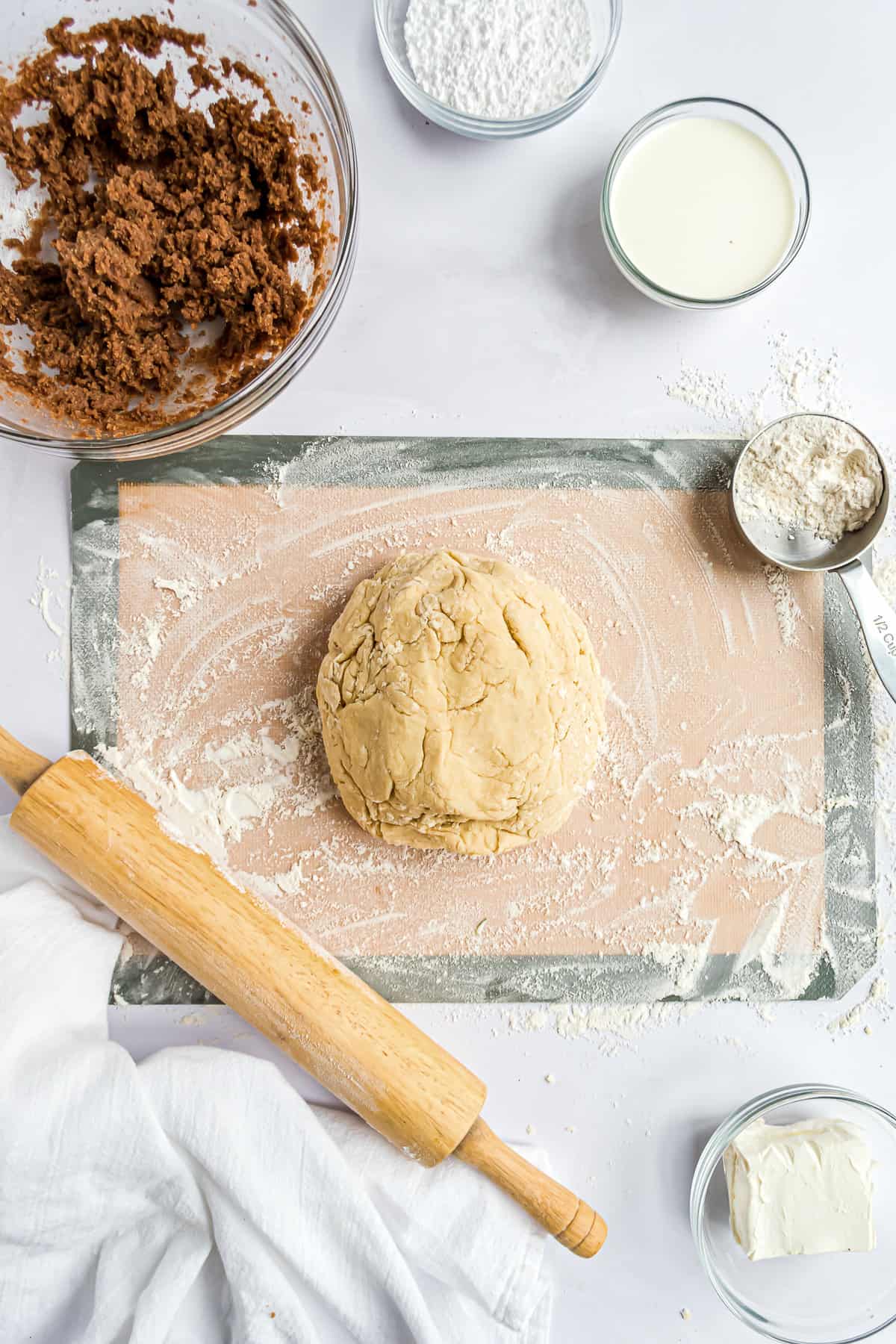 Dough ball for cinnamon rolls