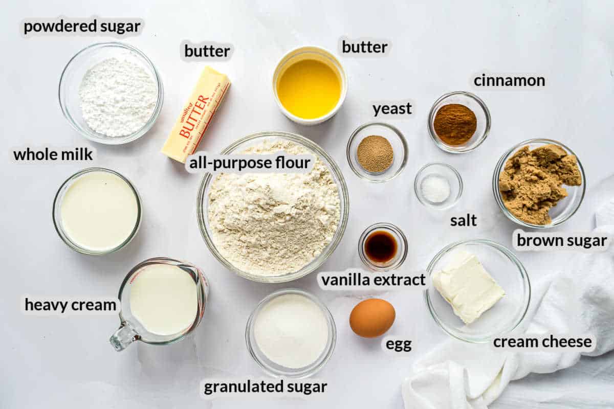 1 Hour Cinnamon Rolls Ingredients