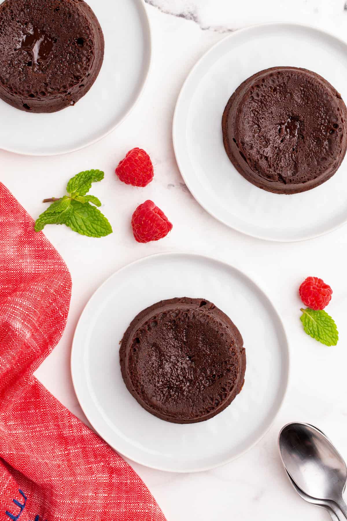 Lava cake on white plate