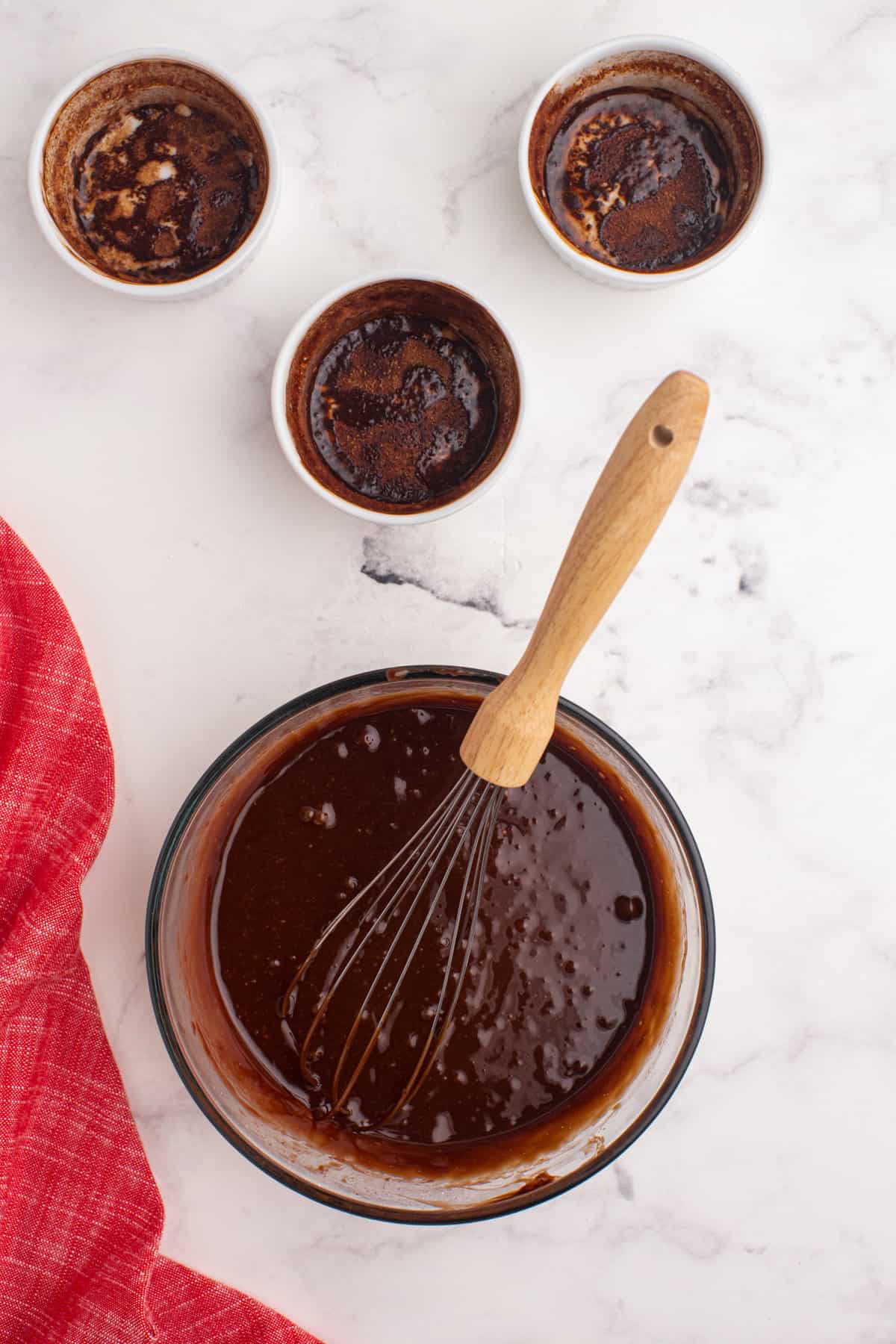 Bowl with lava cake batter