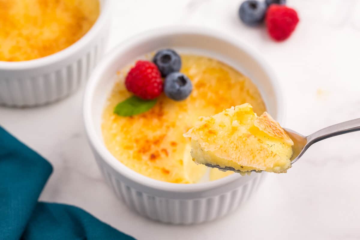 Creme Brulee on a spoon