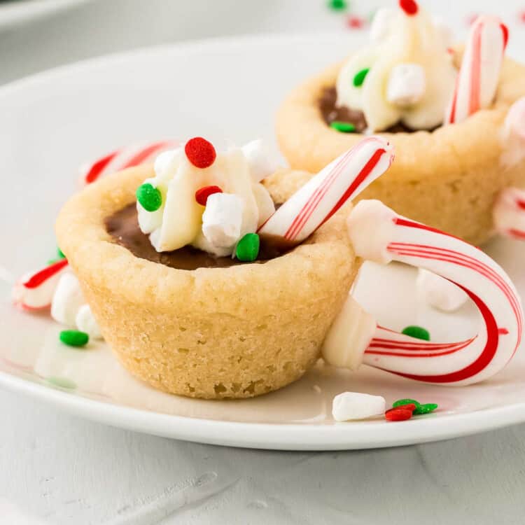 Hot Chocolate Cookie Cups Square cropped image