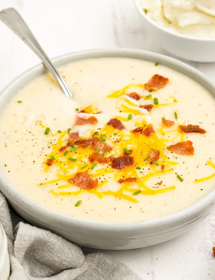Mashed Potato Soup in a bowl