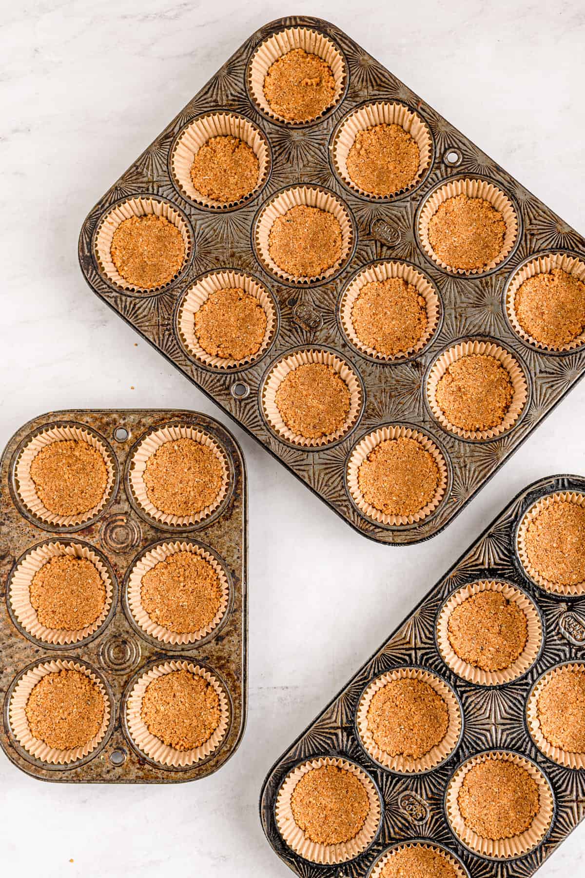 Mini muffin tin with graham cracker crust