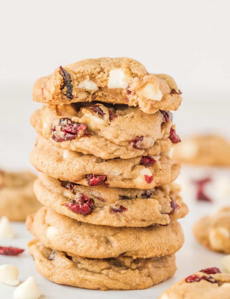 Stack of White Chocolate Cranberry Cookies
